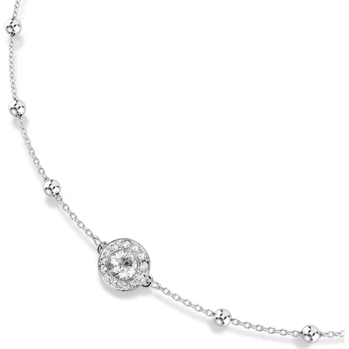 Una Angelic pendant, Round cut, Double sided motifs, White, Rhodium plated 5733116