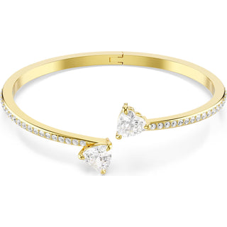 Swarovski Mesmera Attract bangle, Heart, White, Gold-tone plated 5733474