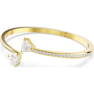 Swarovski Mesmera Attract bangle, Heart, White, Gold-tone plated 5733474
