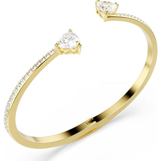 Swarovski Mesmera Attract bangle, Heart, White, Gold-tone plated 5733474
