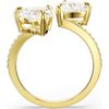 Mesmera Attract open ring, Heart cut, Pavé, Heart, White, Gold-tone plated 5733477