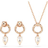 Swarovski Mesmera set, Pear cut, Round cut, White, Rose gold-tone plated 5733808