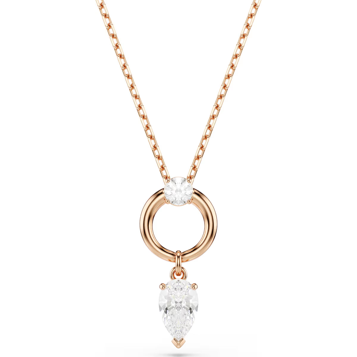 Swarovski Mesmera set, Pear cut, Round cut, White, Rose gold-tone plated 5733808