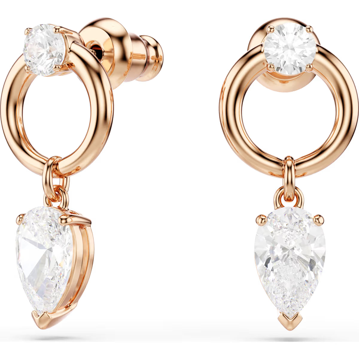 Swarovski Mesmera set, Pear cut, Round cut, White, Rose gold-tone plated 5733808
