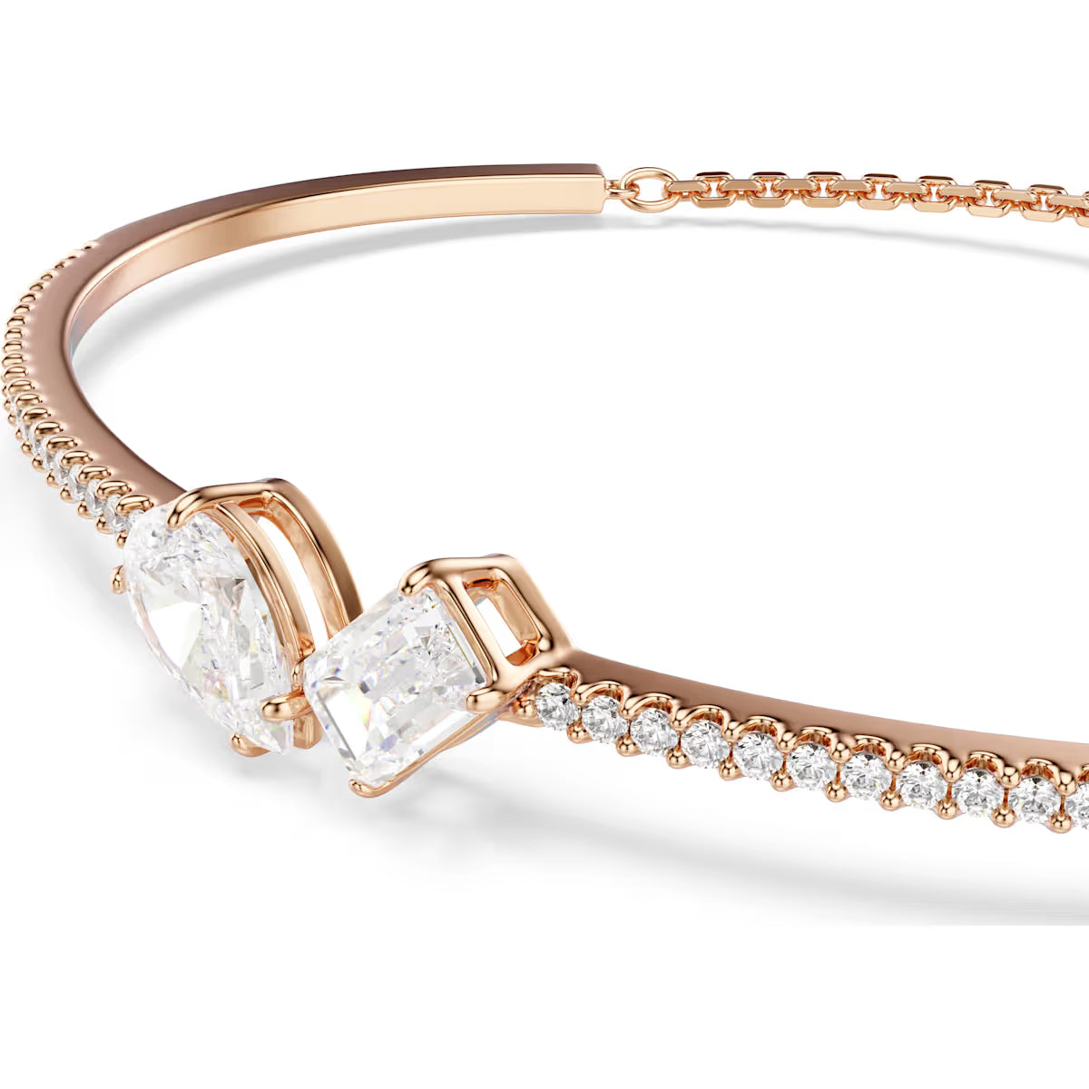 Swarovski Mesmera bangle, Mixed cuts, White, Rose gold-tone plated 5734247