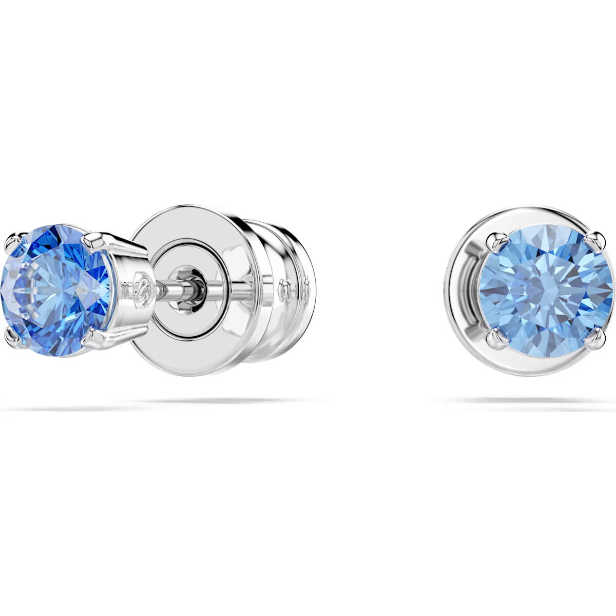 Swarovski Stilla Attract stud earrings, Round cut, White, Rhodium plated 5734250
