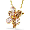 Idyllia pendant and brooch, Mixed cuts, Flower, Multicolored, Gold-tone plated 5735227
