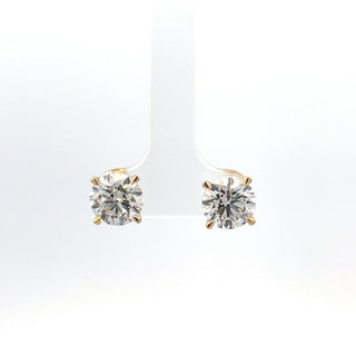 Aretes de oro amarillo de 14 quilates con diamantes cultivados en laboratorio de 1,05 quilates