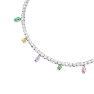 Ariana Grande x Swarovski Tennis necklace, Mixed cuts, Multicolored, Rhodium plated 5737422