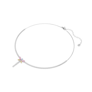 Ariana Grande x Swarovski Tennis Y necklace, Mixed cuts, Dragonfly, Multicolored, Rhodium plated 5737425