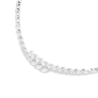 Swarovski Mesmera necklace, Marquise cut, White, Rhodium plated 5748004
