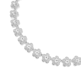 Ariana Grande x Swarovski necklace, Round cut, Flower, White, Rhodium plated 5749179