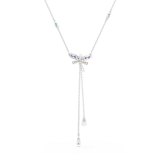 Ariana Grande x Swarovski Y necklace, Mixed cuts, Dragonfly, Multicolored, Rhodium plated 5749183