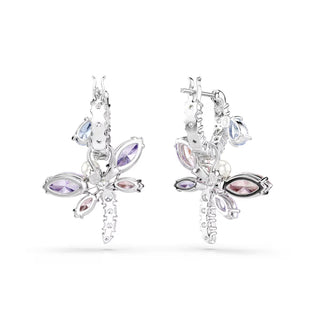 Ariana Grande x Swarovski drop earrings, Mixed cuts, Dragonfly, Multicolored, Rhodium plated 5749185