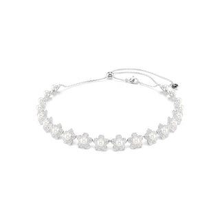 Ariana Grande x Swarovski choker, Crystal pearl, Round cut, White, Rhodium plated 5751250