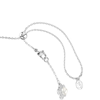 Ariana Grande x Swarovski choker, Crystal pearl, Round cut, White, Rhodium plated 5751250