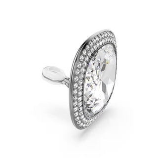 Swarovski Una Angelic clip earrings, Cushion cut, White, Ruthenium plated 5751325