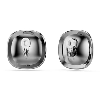Swarovski Una Angelic clip earrings, Cushion cut, White, Ruthenium plated 5751325