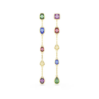 Swarovski Imber drop earrings, Mixed cuts, Multicolored, 18K gold finish 5753289