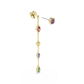 Swarovski Imber drop earrings, Mixed cuts, Multicolored, 18K gold finish 5753289