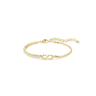Swarovski Matrix bracelet Round cut, White, 18K gold finish 5753925