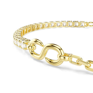 Swarovski Matrix bracelet Round cut, White, 18K gold finish 5753925