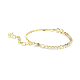 Swarovski Matrix bracelet Round cut, White, 18K gold finish 5753925