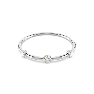 Swarovski Chroma bangle, Mixed cuts, Star, White, Rhodium plated 5754179