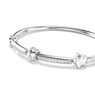 Swarovski Chroma bangle, Mixed cuts, Star, White, Rhodium plated 5754179