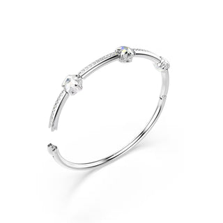 Swarovski Chroma bangle, Mixed cuts, Star, White, Rhodium plated 5754179