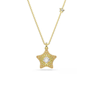 Swarovski Sublima pendant, Round cut, Star, Multicolored, 18K gold finish 5755280