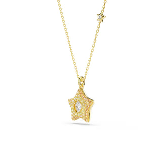 Swarovski Sublima pendant, Round cut, Star, Multicolored, 18K gold finish 5755280