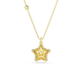 Swarovski Sublima pendant, Round cut, Star, Multicolored, 18K gold finish 5755280