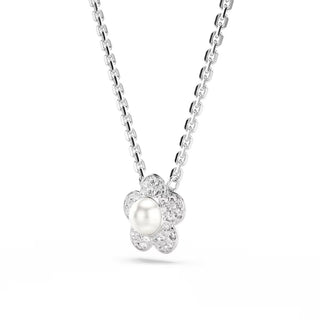 Ariana Grande x Swarovski pendant, Round cut, Flower, White, Rhodium plated 5755817