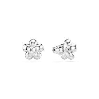 Ariana Grande x Swarovski stud earrings, Round cut, Flower, White, Rhodium plated 5756098