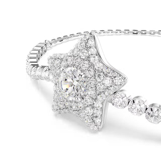 Swarovski Sublima bracelet, Round cut, Star, White, Rhodium plated 5758392