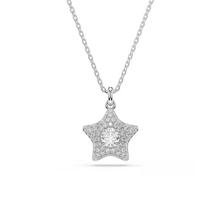 Swarovski Sublima pendant, Round cut, Star, White, Rhodium plated 5758393