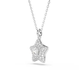 Swarovski Sublima pendant, Round cut, Star, White, Rhodium plated 5758393