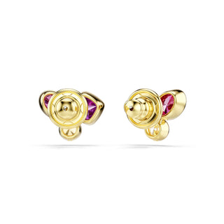 Swarovski Imber stud earrings, Mixed cuts, Multicolored, 18K gold finish 5760019