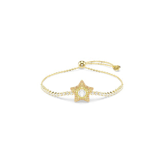 Swarovski Sublima bracelet, Round cut, Star, Multicolored, 18K gold finish 5760559
