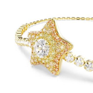 Swarovski Sublima bracelet, Round cut, Star, Multicolored, 18K gold finish 5760559