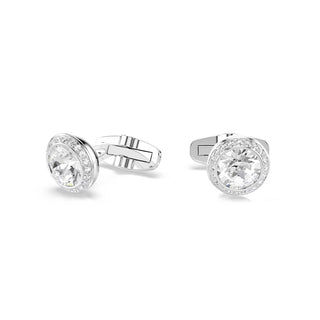 Swarovski Una Angelic cufflinks, Round cut, White, Rhodium plated 5761046