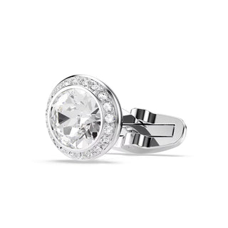 Swarovski Una Angelic cufflinks, Round cut, White, Rhodium plated 5761046