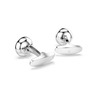 Swarovski Una Angelic cufflinks, Round cut, White, Rhodium plated 5761046