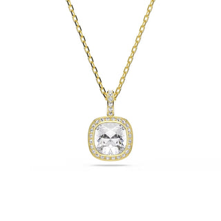 Swarovski Una Angelic pendant, Cushion cut, White, 18K gold finish 5764761