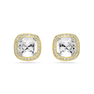 Swarovski Una Angelic stud earrings, Cushion cut, White, 18K gold finish 5764762