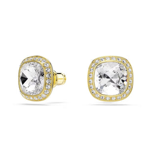 Swarovski Una Angelic stud earrings, Cushion cut, White, 18K gold finish 5764762