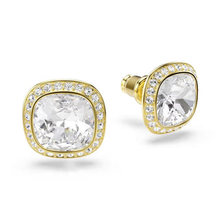 Swarovski Una Angelic stud earrings, Cushion cut, White, 18K gold finish 5764762