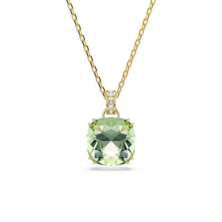 Swarovski Millenia pendant, Cushion cut, Green, 18K gold finish 5764821