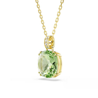 Swarovski Millenia pendant, Cushion cut, Green, 18K gold finish 5764821